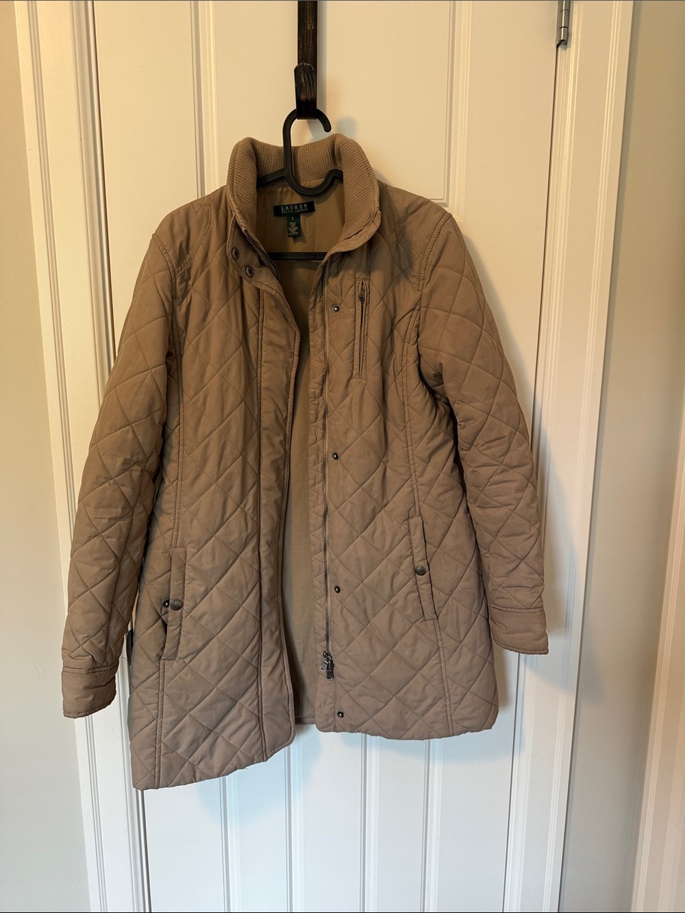Lauren Ralph Lauren Quilted Beige-Tan Women's Puffer Coat